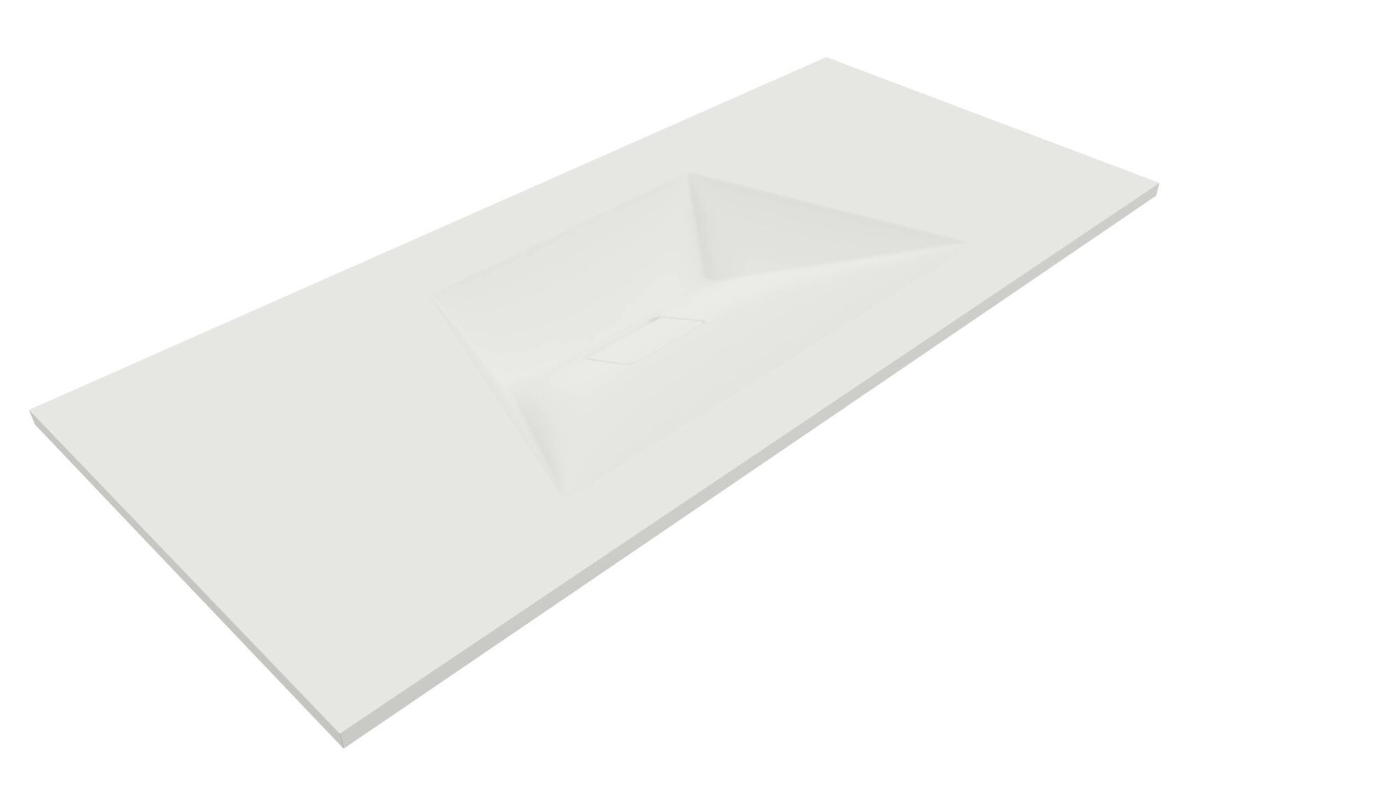 Designo wastafel 100 cm wit, zonder kraangat