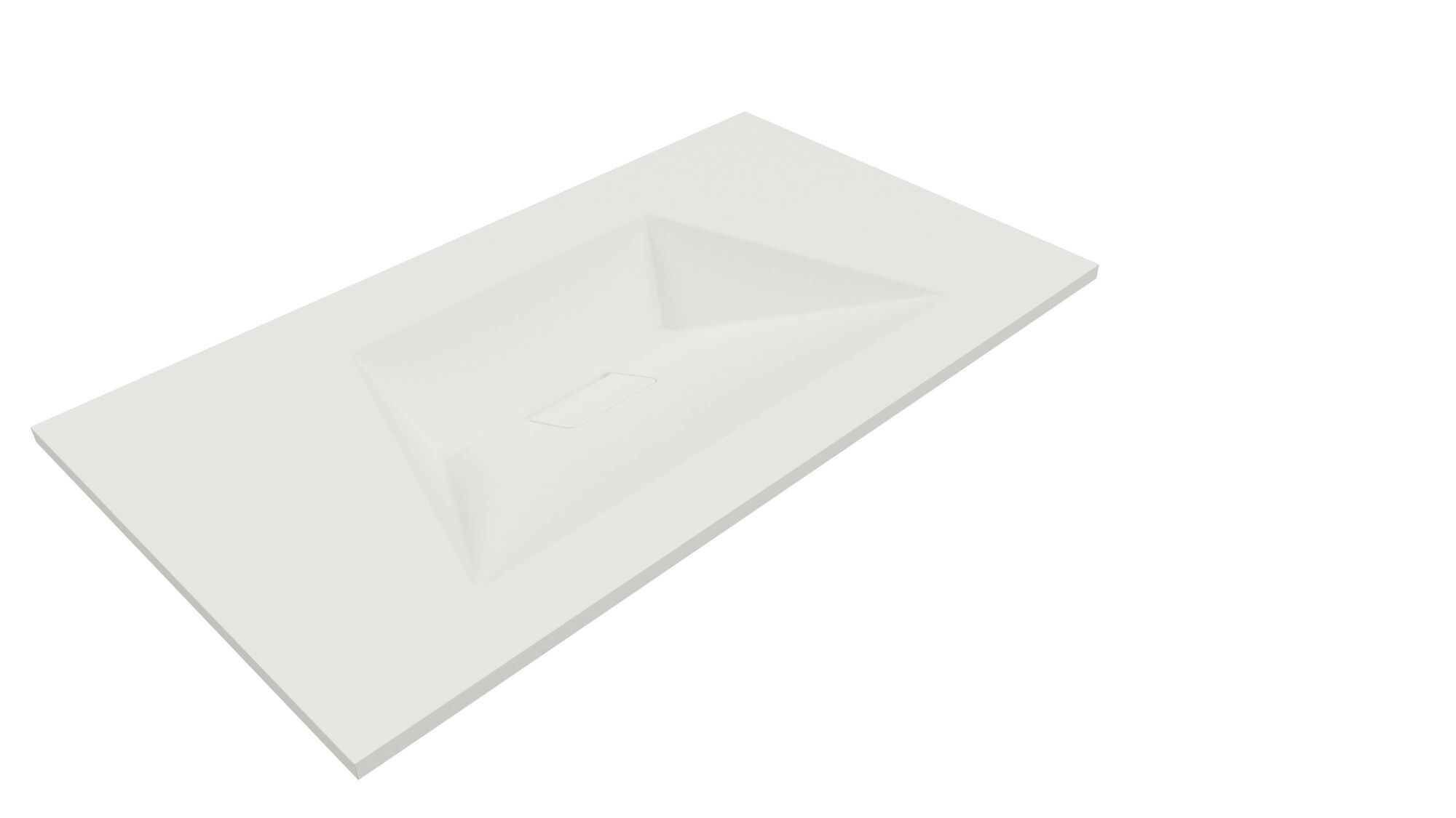 Designo wastafel 80 cm mat wit, zonder kraangat