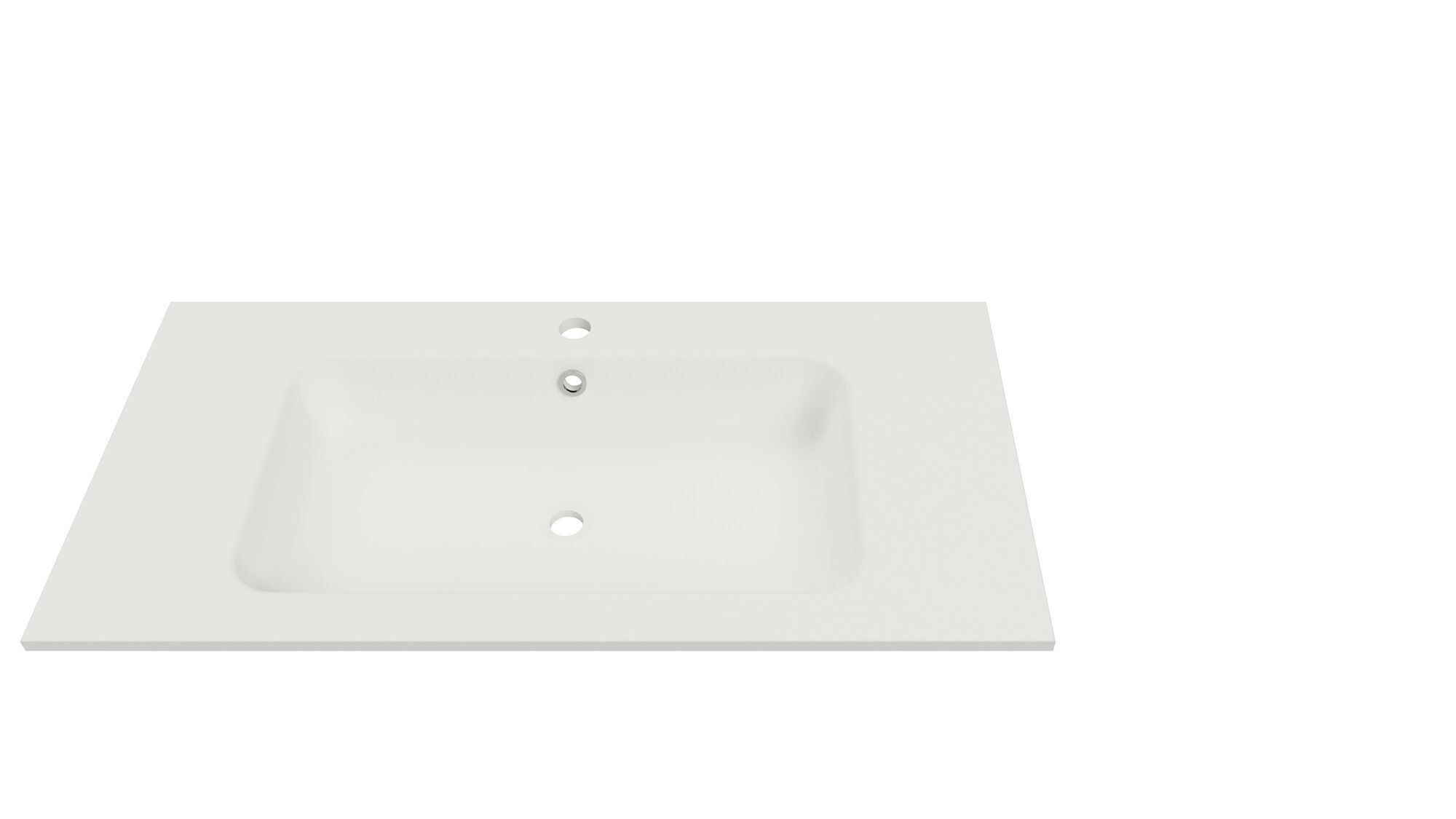 Lusso wastafel 90 cm mat wit, 1 kraangat