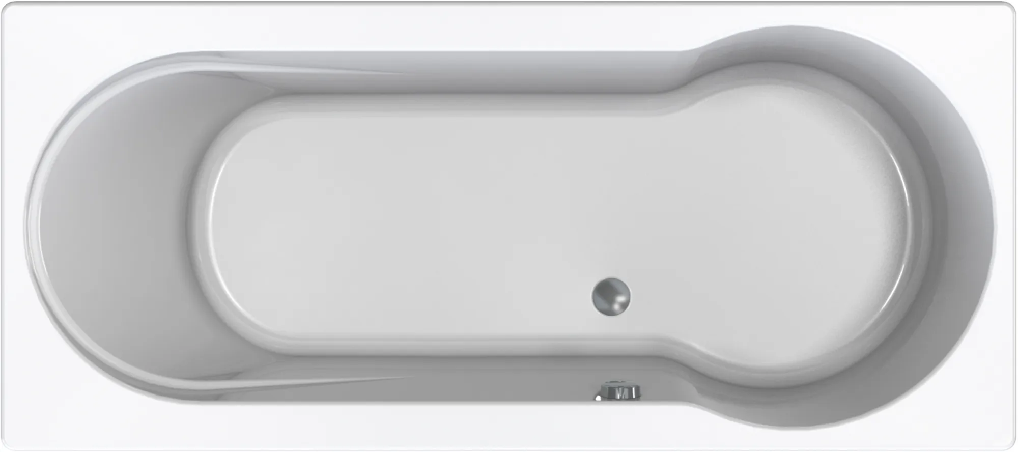 New Fontana rechts 180x80 cm, wit