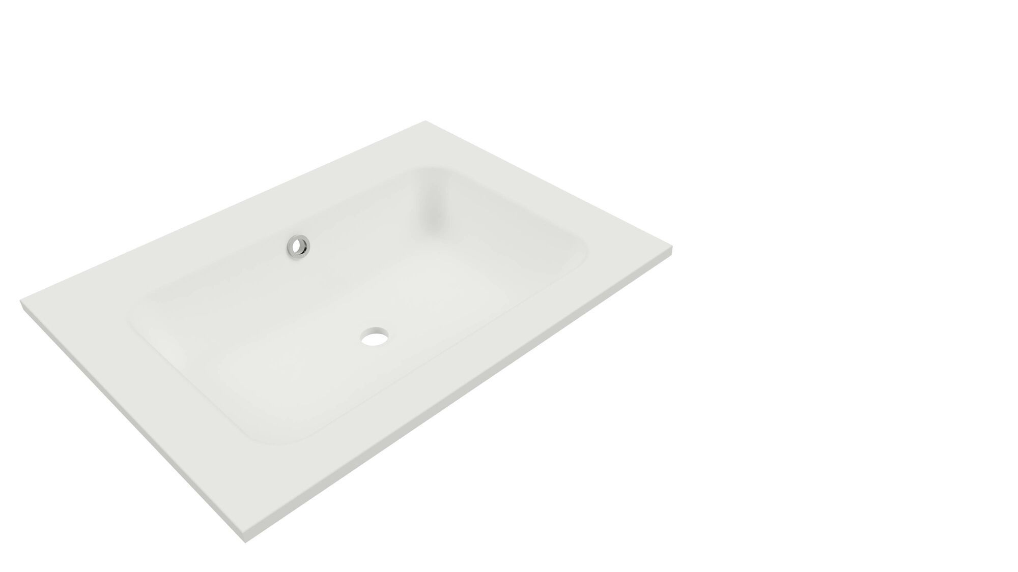 Lusso wastafel 60 cm wit, zonder kraangat