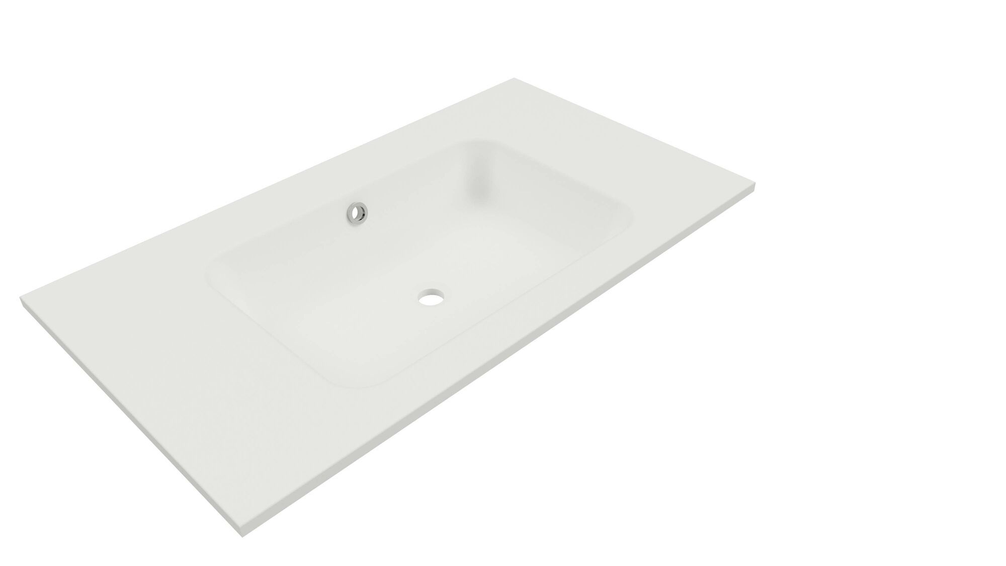 Lusso wastafel 80 cm mat wit, zonder kraangat