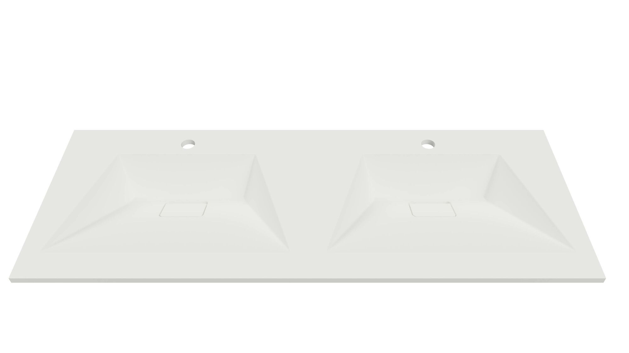 Designo wastafel 120 cm wit, 2 kraangaten