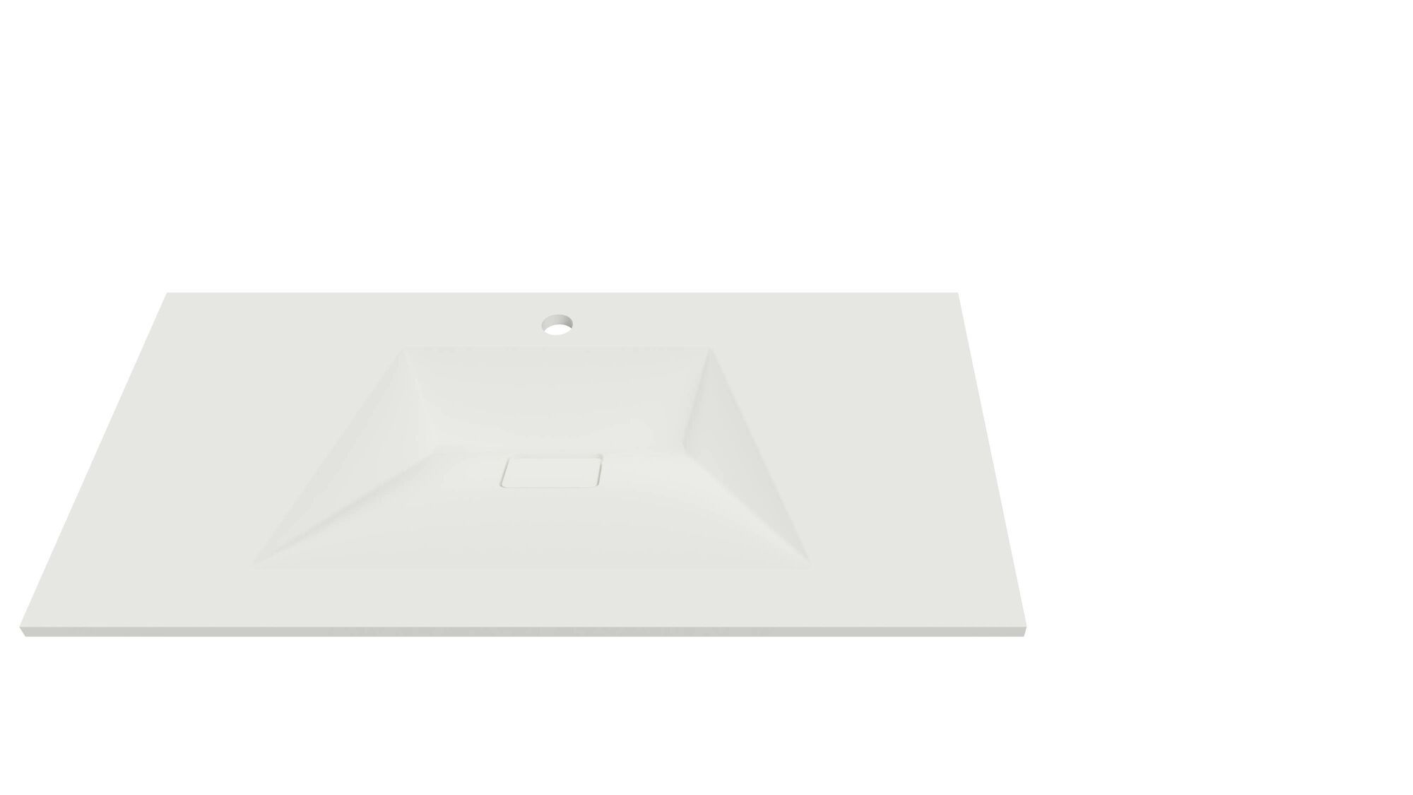 Designo wastafel 90 cm wit, 1 kraangat