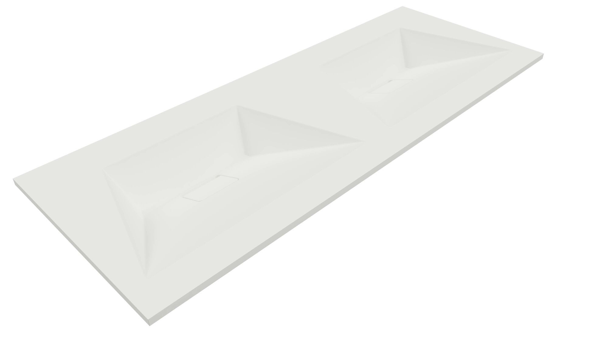 Designo wastafel 120 cm wit, zonder kraangat