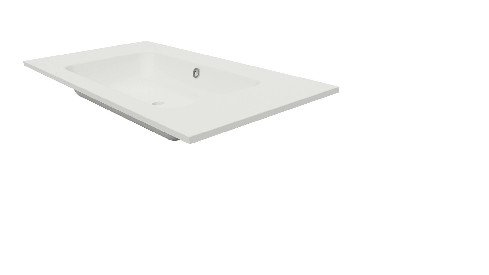Lusso wastafel 90 cm mat wit, zonder kraangat
