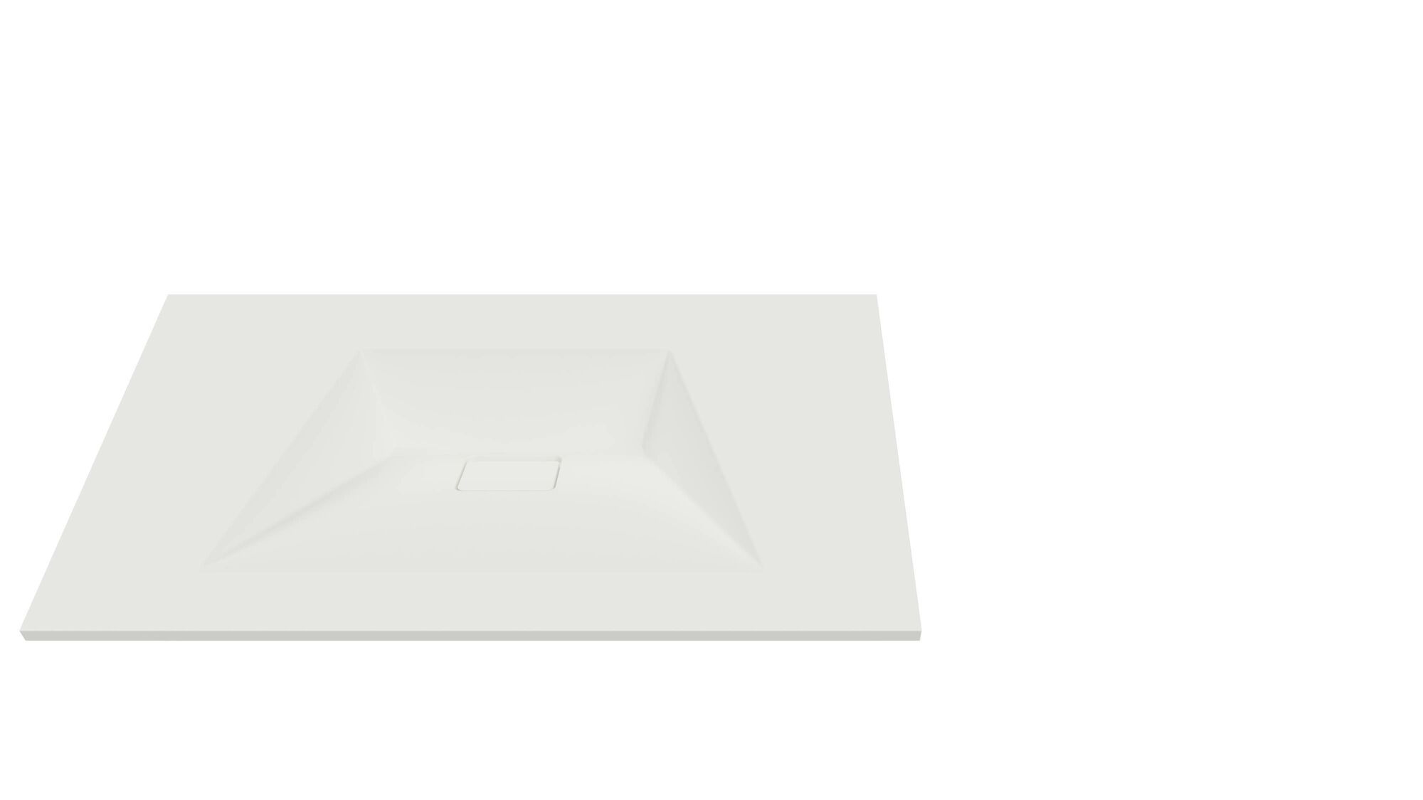 Designo wastafel 80 cm wit, zonder kraangat