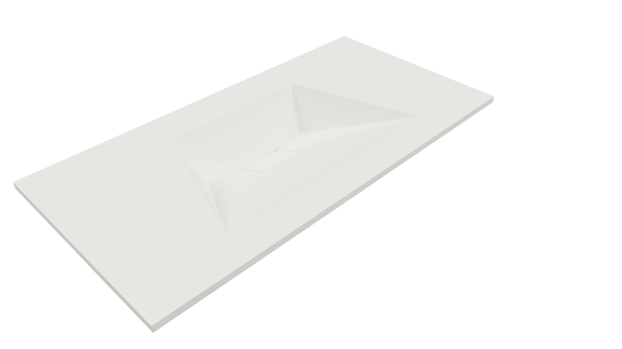 Designo wastafel 90 cm wit, zonder kraangat