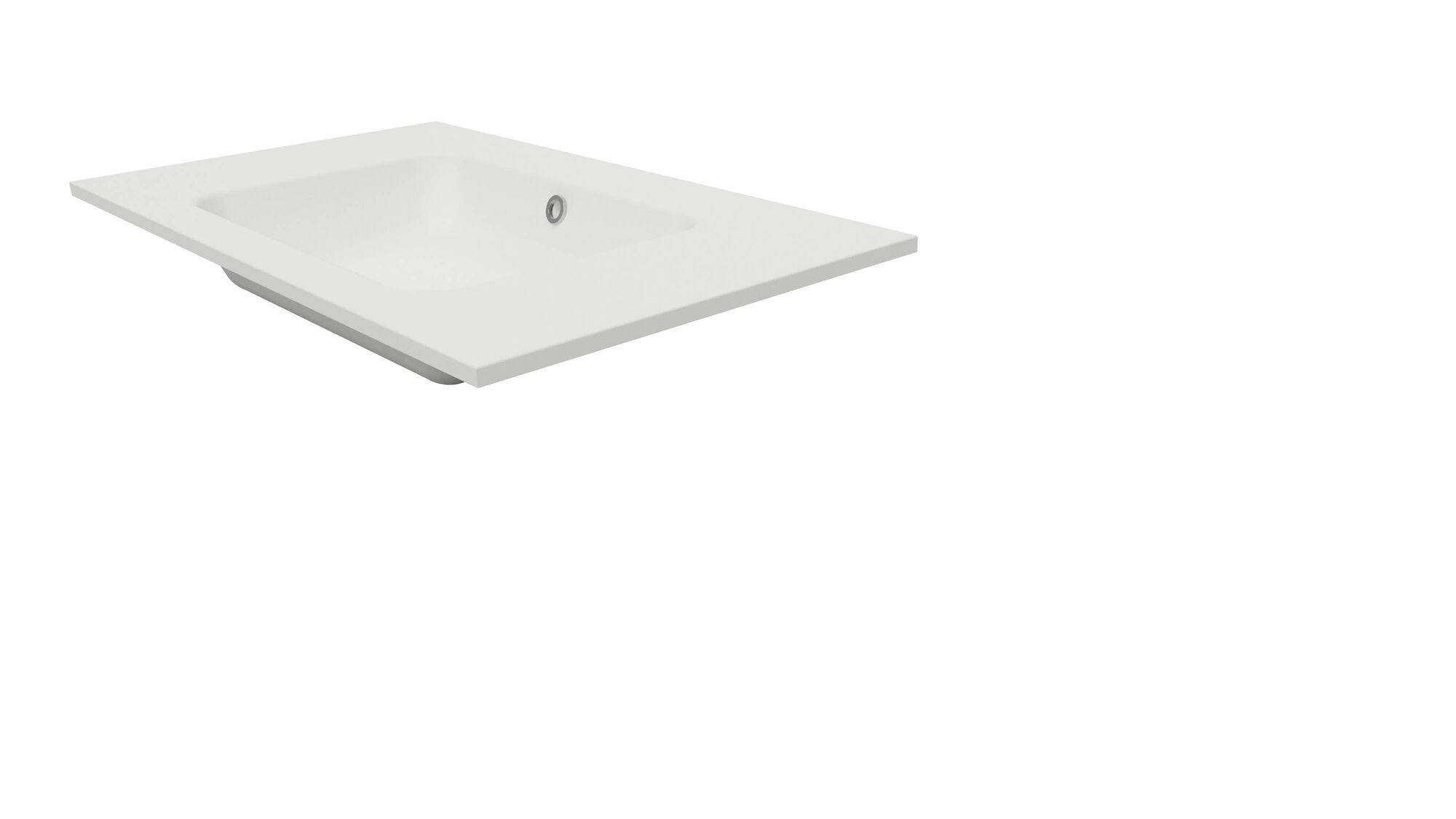 Lusso wastafel 80 cm mat wit, zonder kraangat