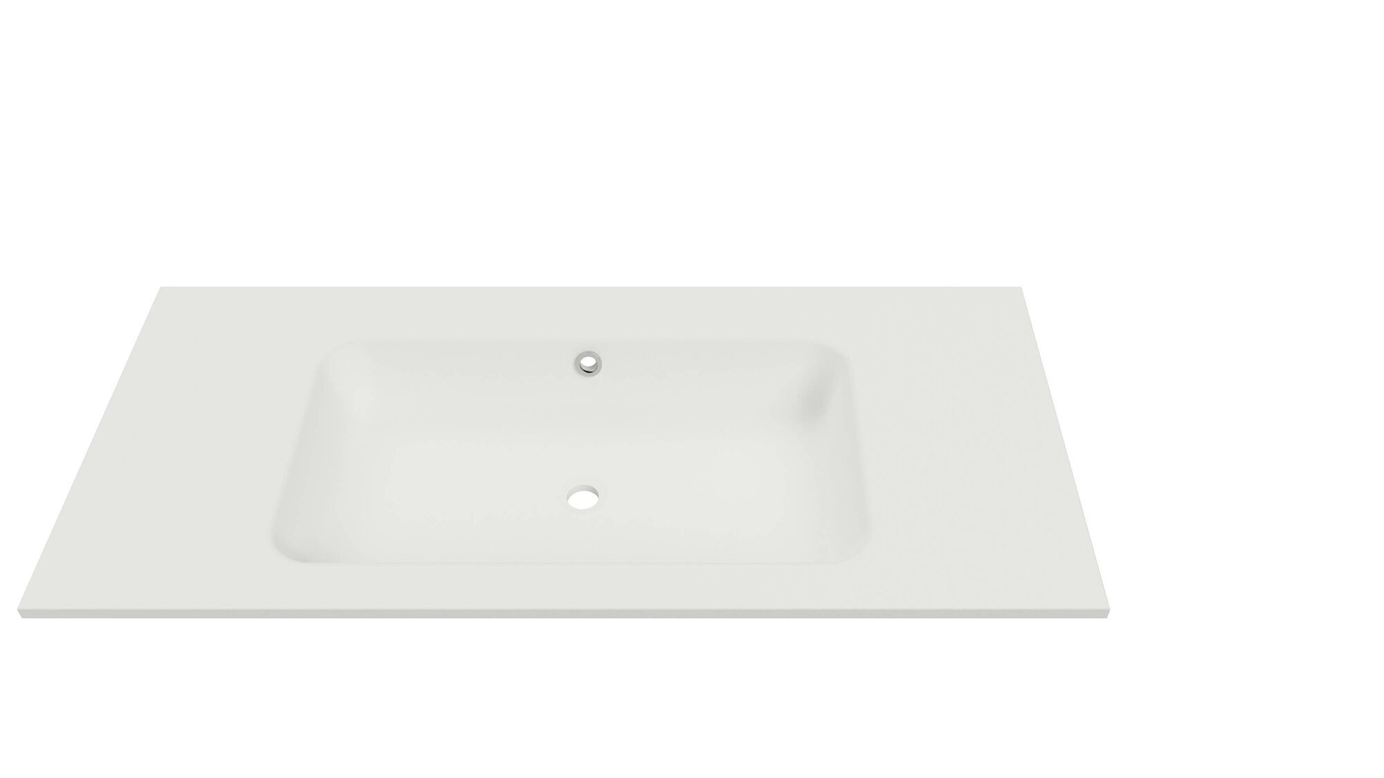 Lusso wastafel 100 cm mat wit, zonder kraangat