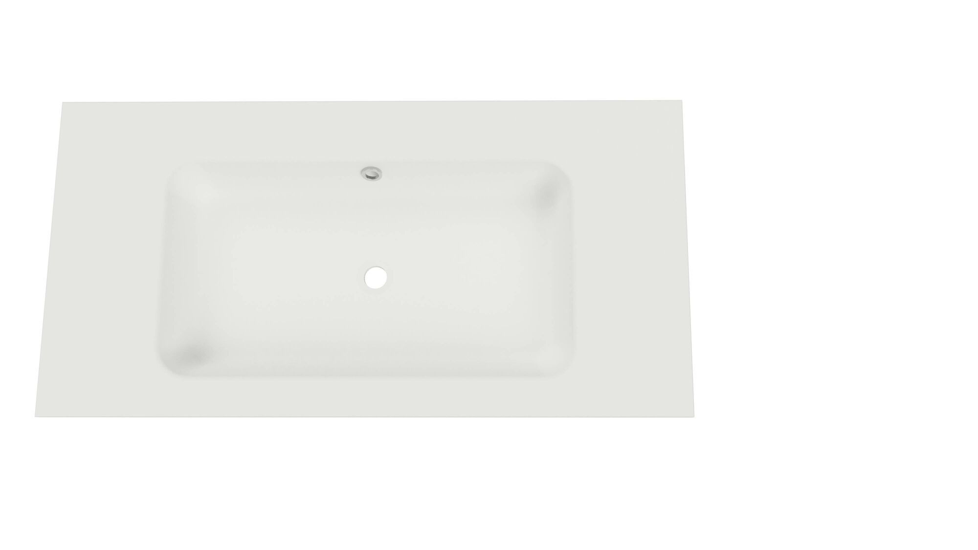 Lusso wastafel 90 cm mat wit, zonder kraangat