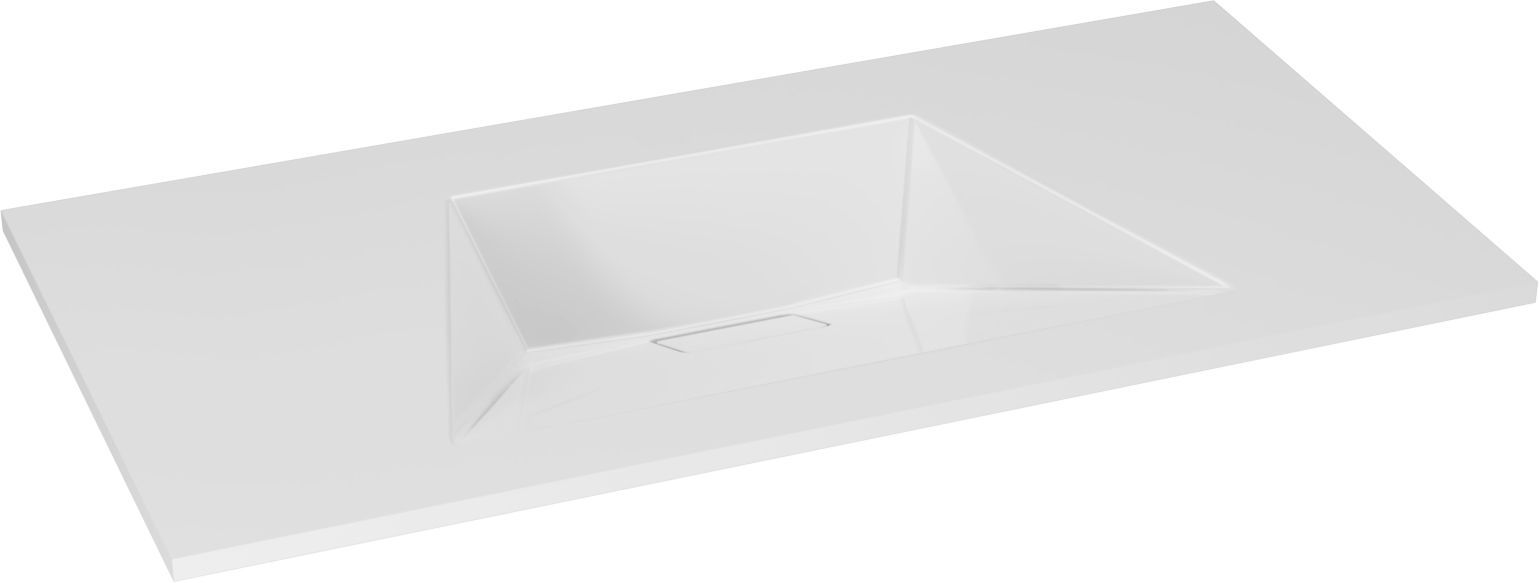 Designo wastafel 90 cm wit, zonder kraangat