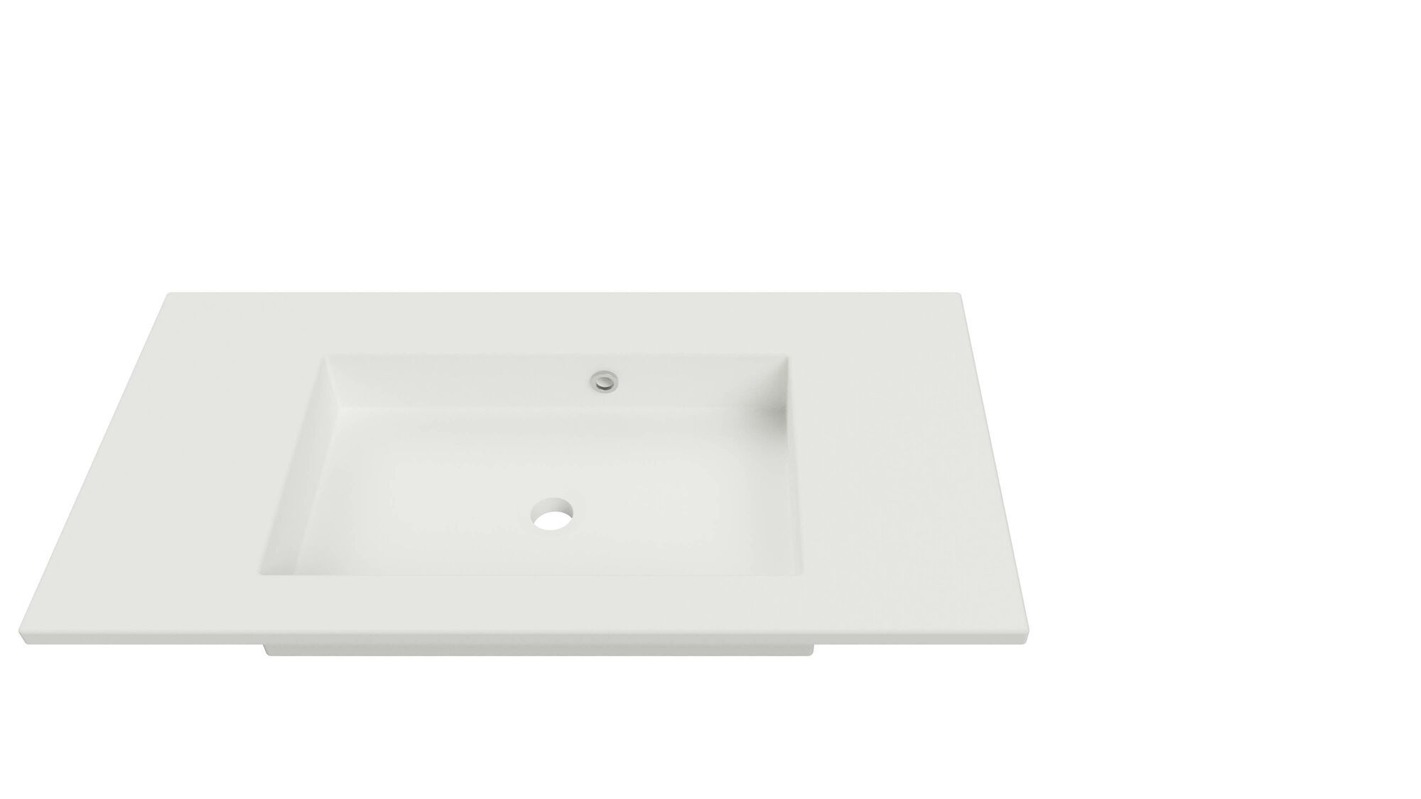 Amaro wastafel 90 cm mat wit, zonder kraangat