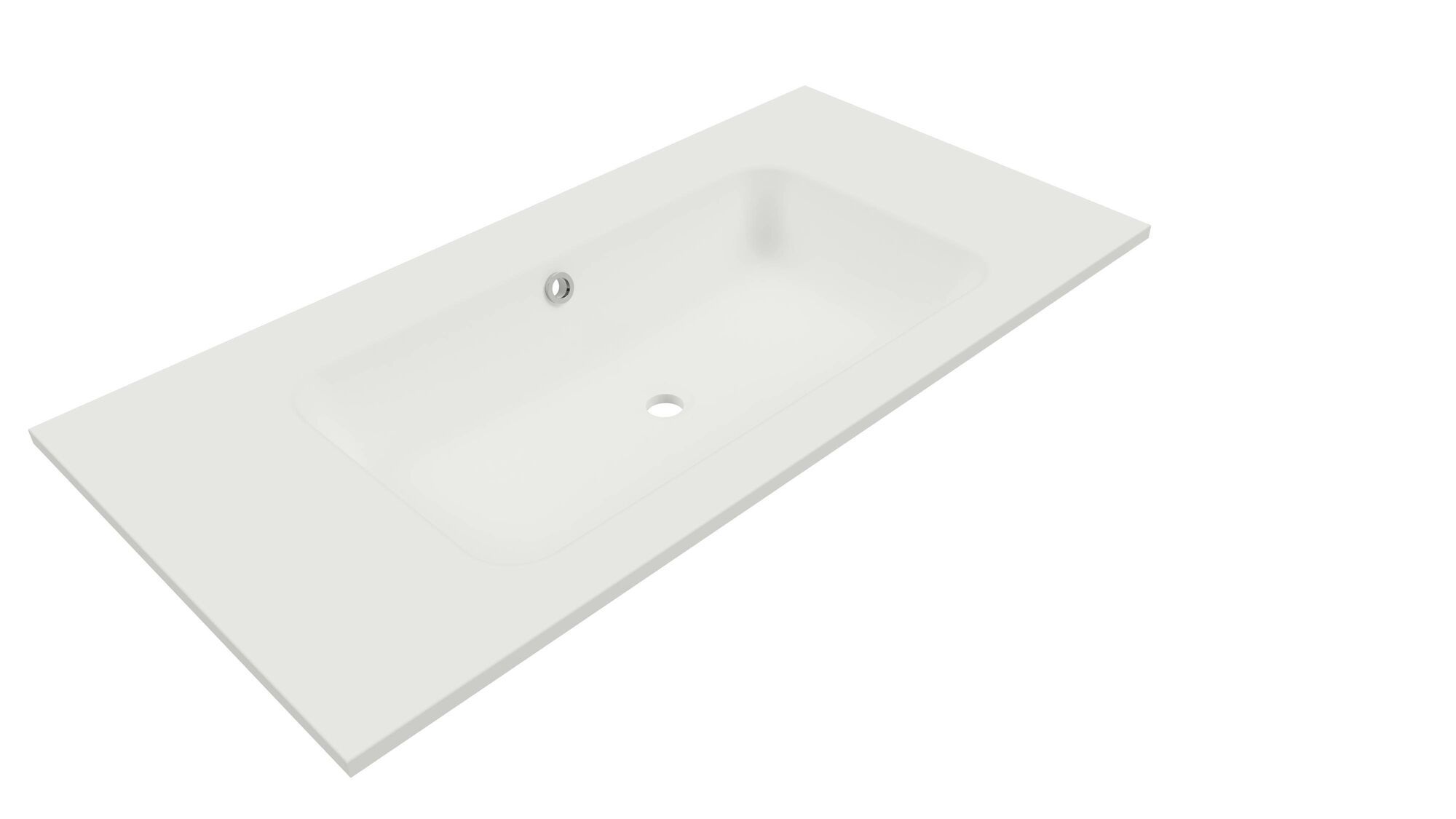 Lusso wastafel 90 cm wit, zonder kraangat