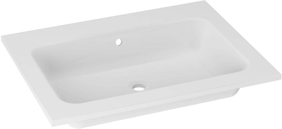 Lusso wastafel 60 cm mat wit, zonder kraangat