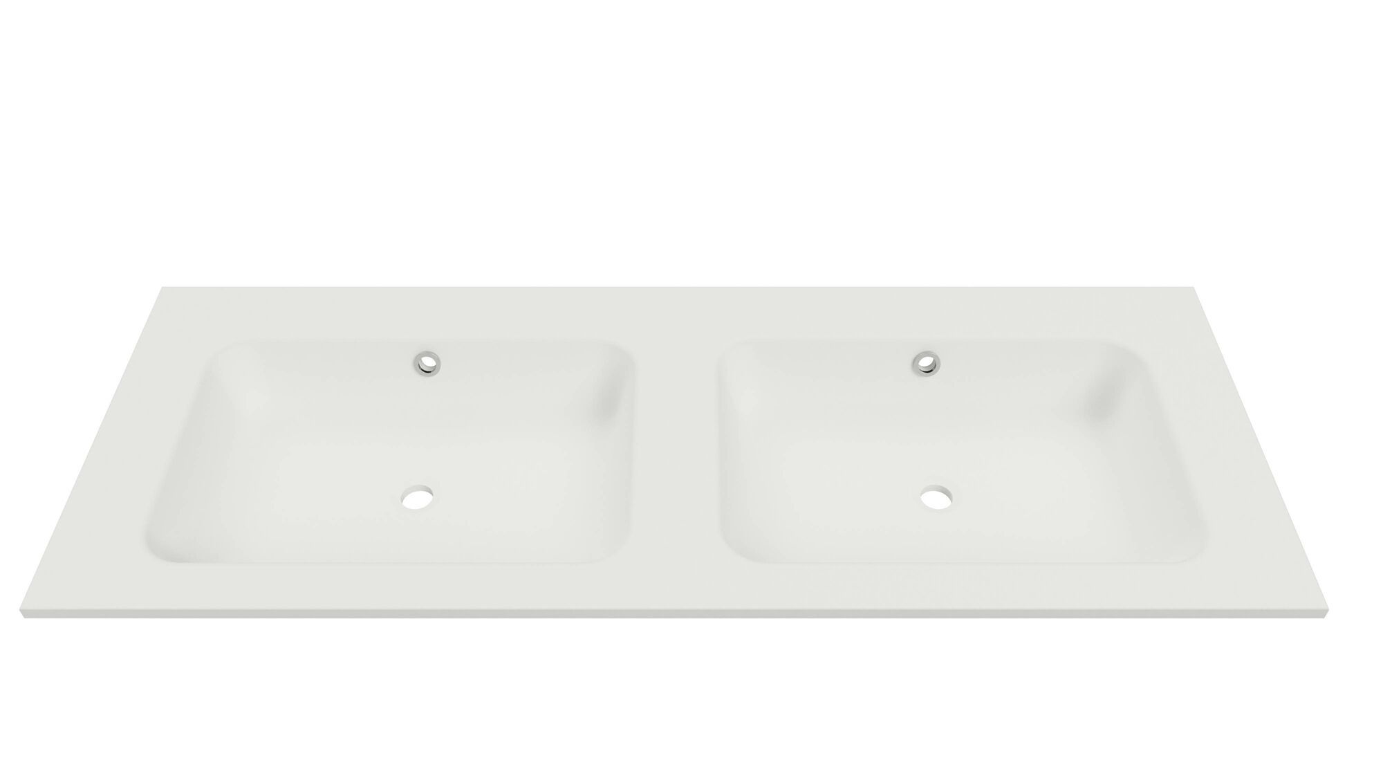 Lusso wastafel 120 cm mat wit, zonder kraangat