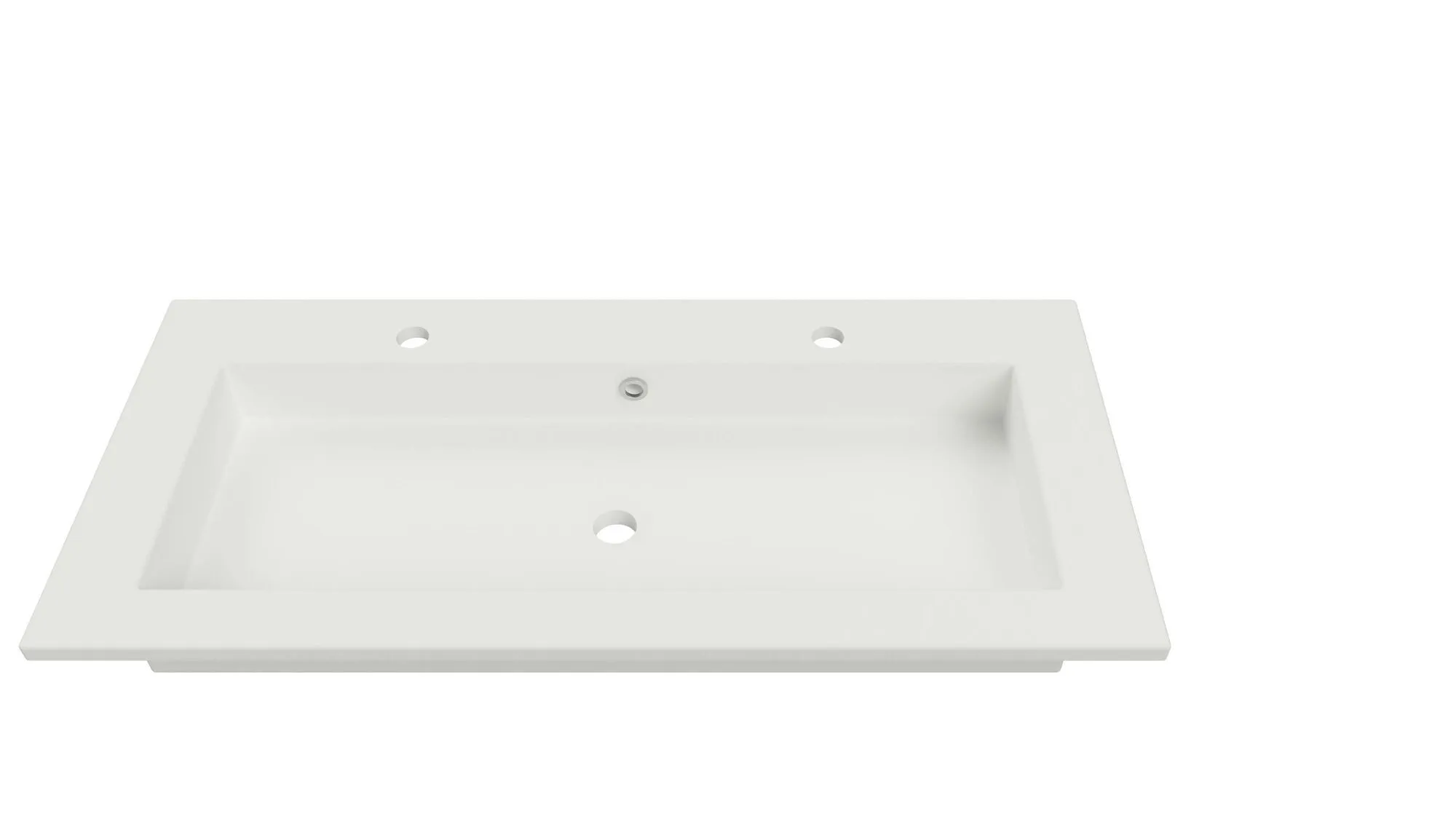 Amaro+ wastafel 100 cm mat wit 2 gat