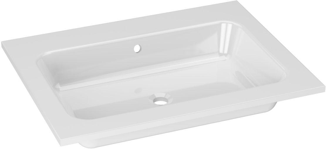 Lusso wastafel 60 cm wit, zonder kraangat