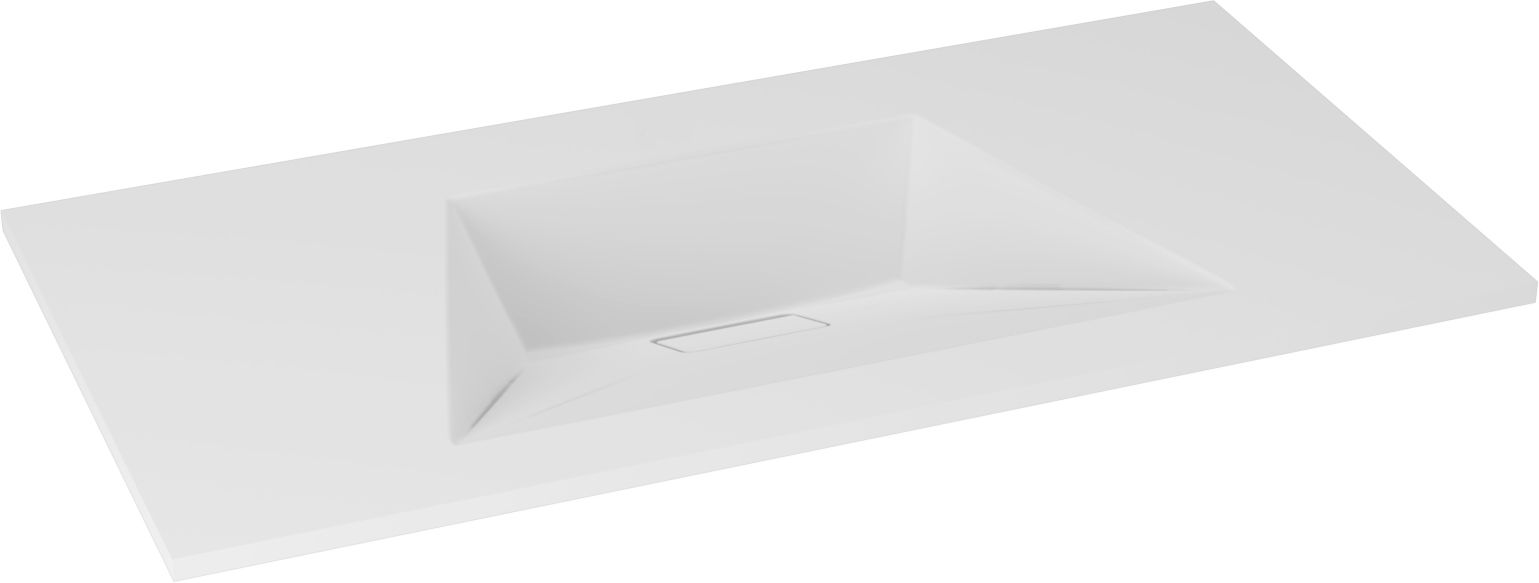 Designo wastafel 90 cm mat wit, zonder kraangat