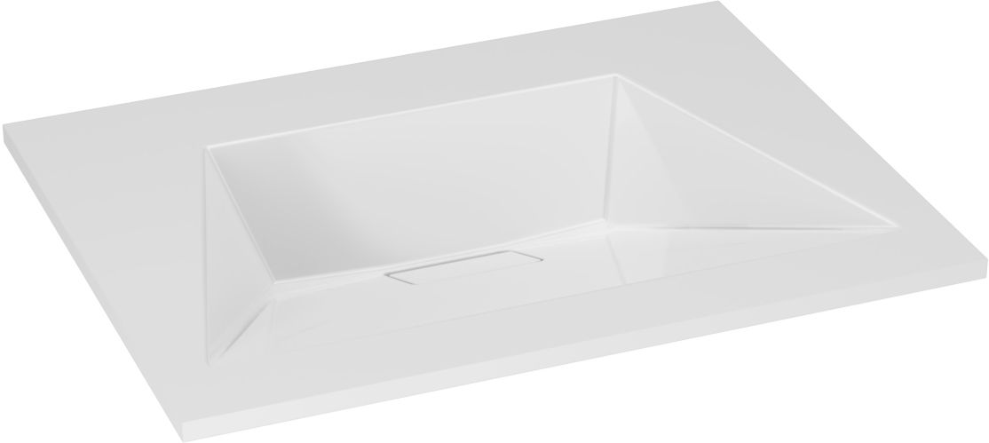 Designo wastafel 60 cm wit, zonder kraangat