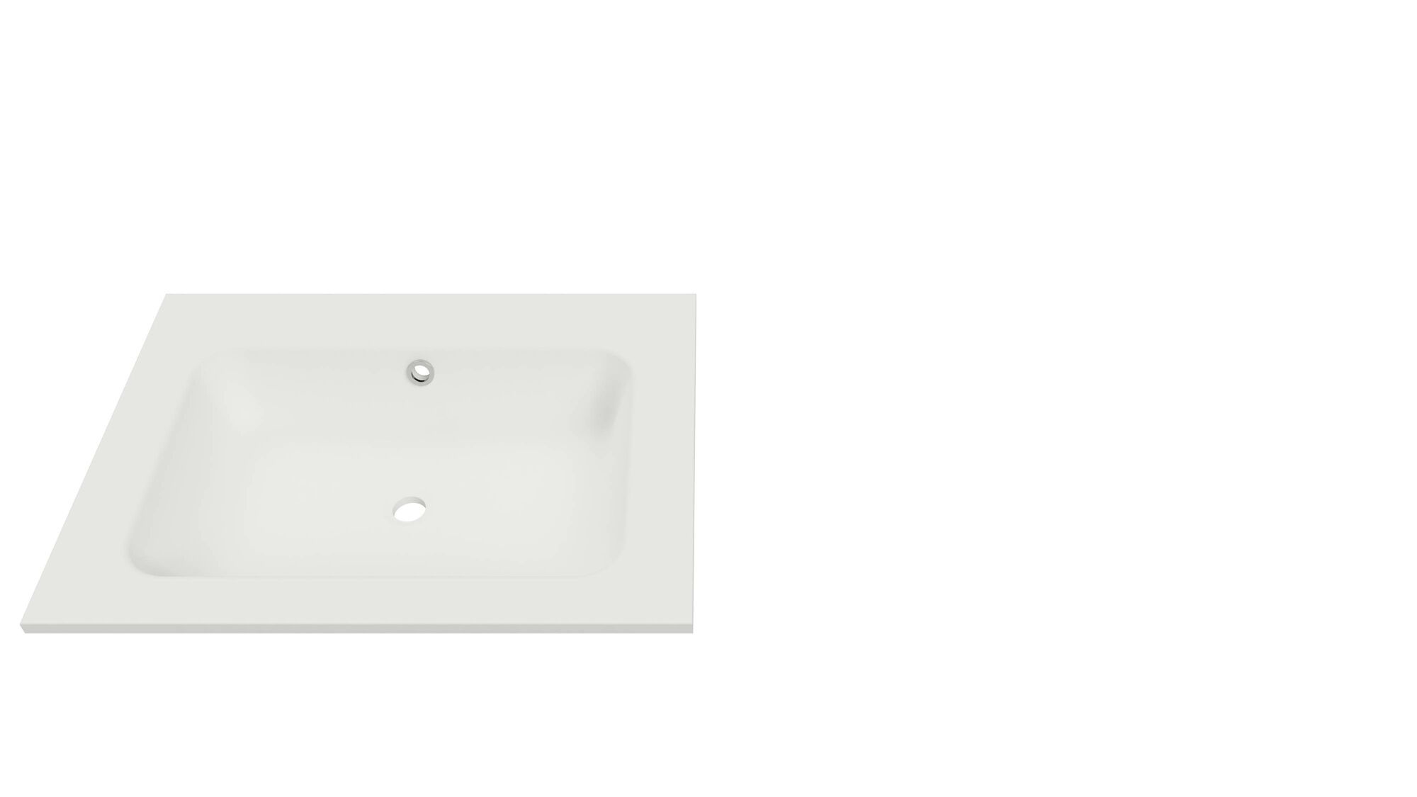 Lusso wastafel 60 cm wit, zonder kraangat