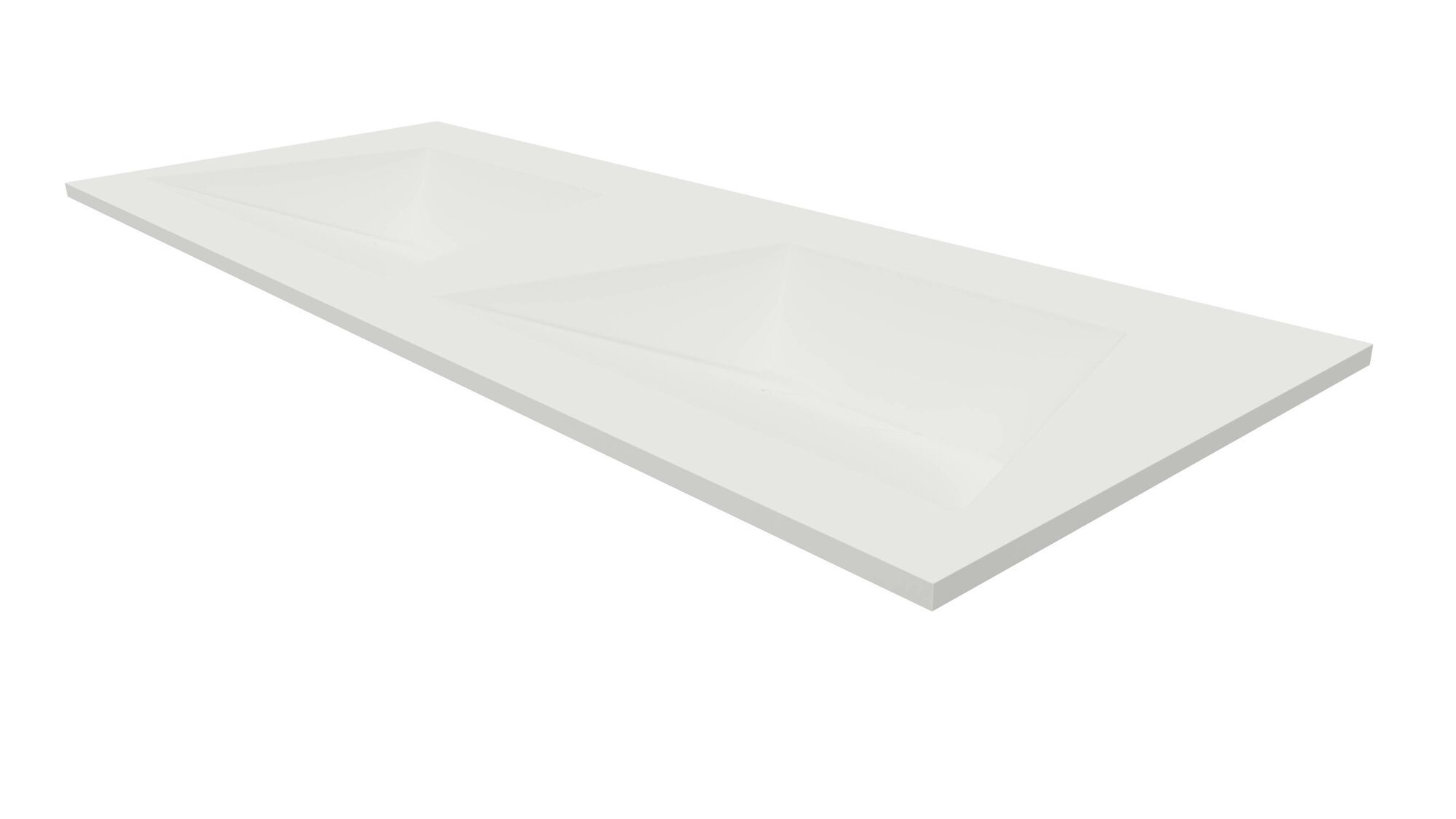 Designo wastafel 120 cm wit, zonder kraangat