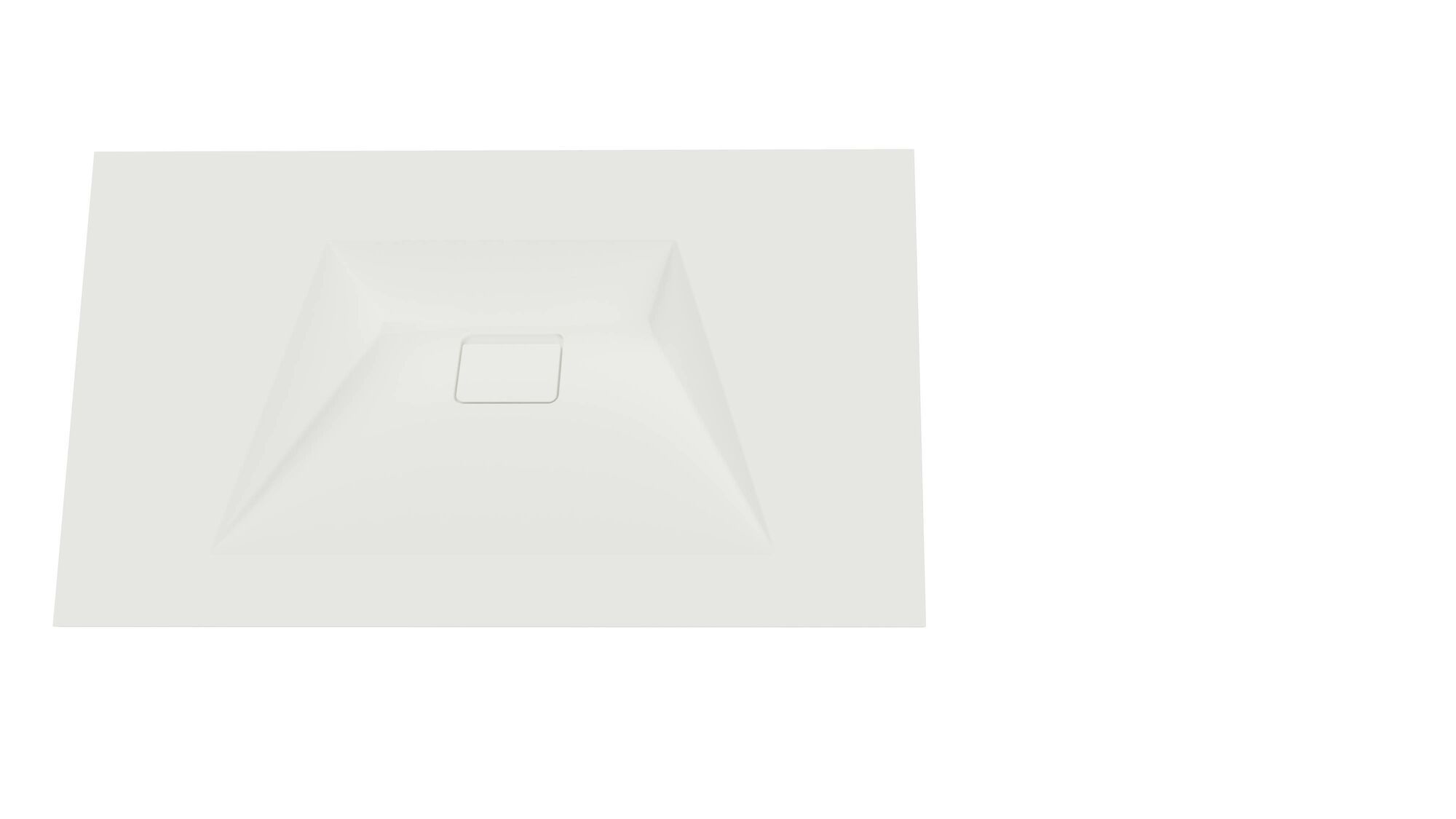 Designo wastafel 80 cm wit, zonder kraangat